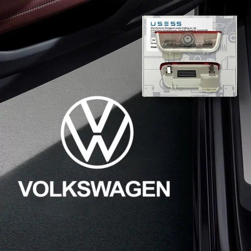 2 Pcs Courtesy Door Projector Light For(Volkswagen)Passat Sagitar CC Magotan Tiguan Golf, Welcome Projector Lamp Kit Compatible with MK5 MK6 MK7 Warning Interior Puddle Lamps