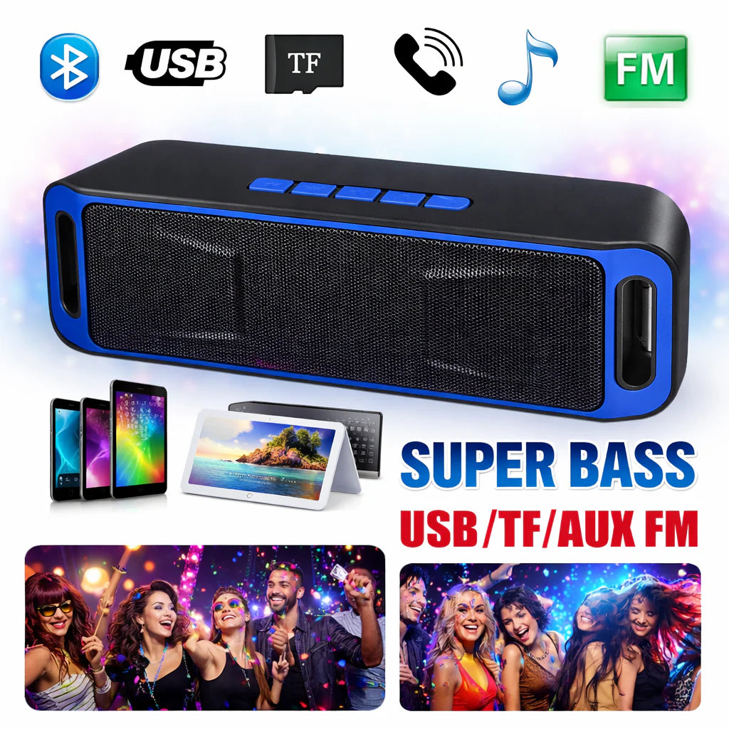 Bluetooth Speaker Wireless Waterproof Outdoor Stereo Bass USB/TF/FM Radio LOUD