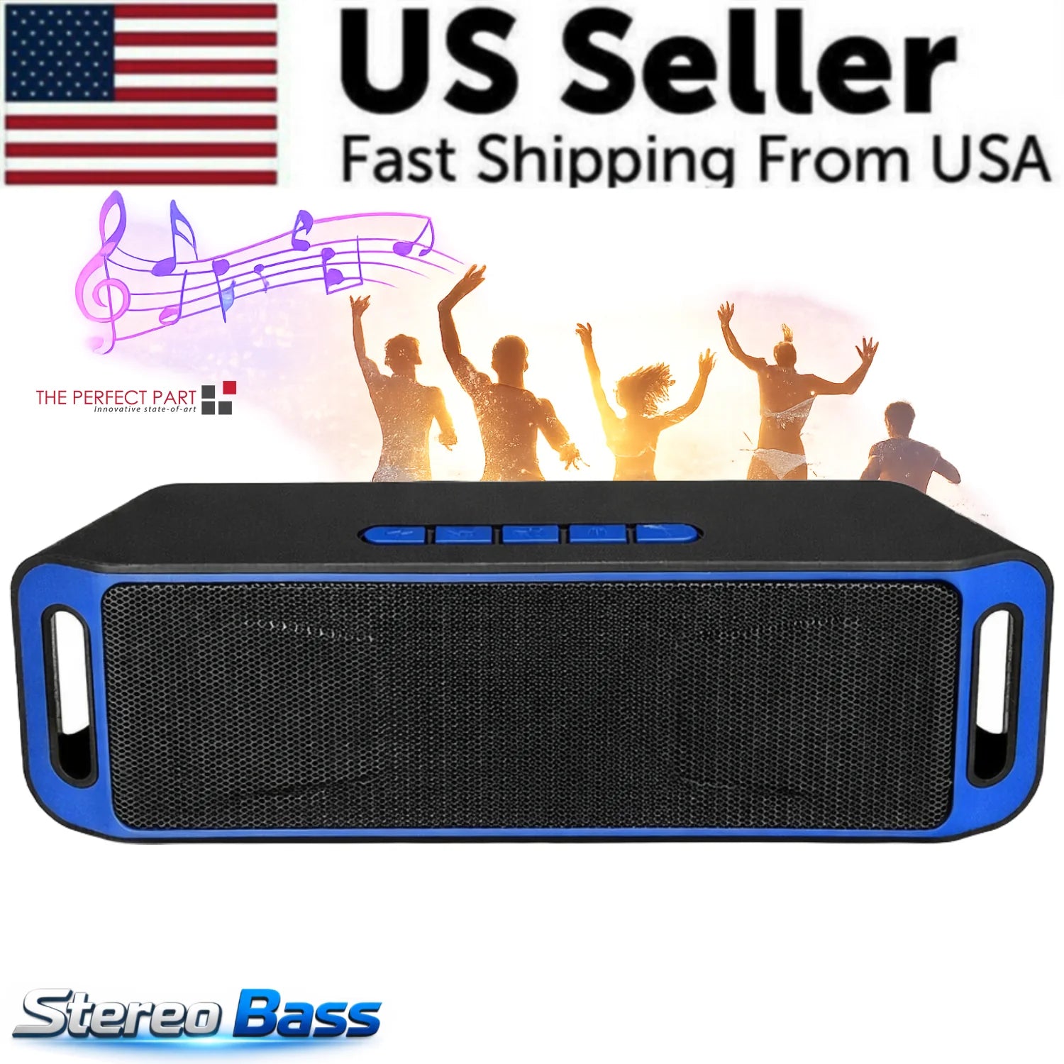 Bluetooth Speaker Wireless Waterproof Outdoor Stereo Bass USB/TF/FM Radio LOUD