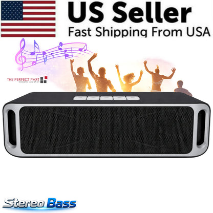 Bluetooth Speaker Wireless Waterproof Outdoor Stereo Bass USB/TF/FM Radio LOUD