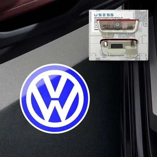 2 Pcs Courtesy Door Projector Light For(Volkswagen)Passat Sagitar CC Magotan Tiguan Golf, Welcome Projector Lamp Kit Compatible with MK5 MK6 MK7 Warning Interior Puddle Lamps