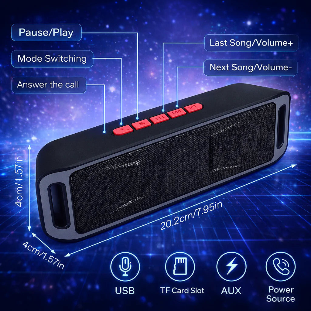 Bluetooth Speaker Wireless Waterproof Outdoor Stereo Bass USB/TF/FM Radio LOUD