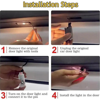 2 Pcs Courtesy Door Projector Light For(Volkswagen)Passat Sagitar CC Magotan Tiguan Golf, Welcome Projector Lamp Kit Compatible with MK5 MK6 MK7 Warning Interior Puddle Lamps